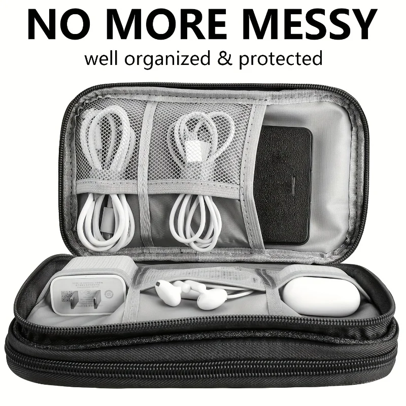 Luggage Organizer / Digital Cable Storage Pouch / Single-Layer / Double-Layer Portable Travel Case for Mobile Hard Drives