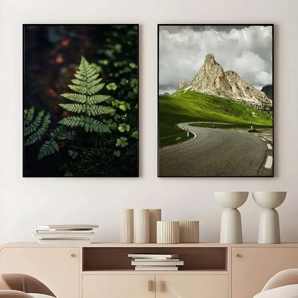 Green Pine Forest Waterfall Art Sticky Wall Waterproof Home Living Room Bedroom Bar Aesthetic Decoration