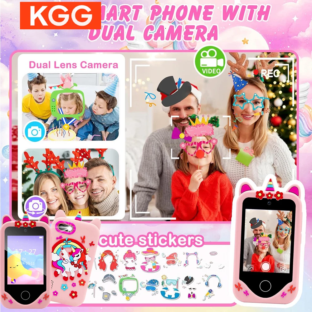 

Kids Camera Toys Phone Kids Smart Phone With Games Music Player 32GB Card Girl Boy Learning Toys Christmas Birthday Gifts.