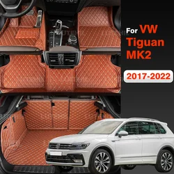 Car Floor Mats For Volkswagen VW Tiguan MK2 2017 2018 2019 2020 2021 2022 Car Trunk Mat Foot Pads Carpet Cover Accessories