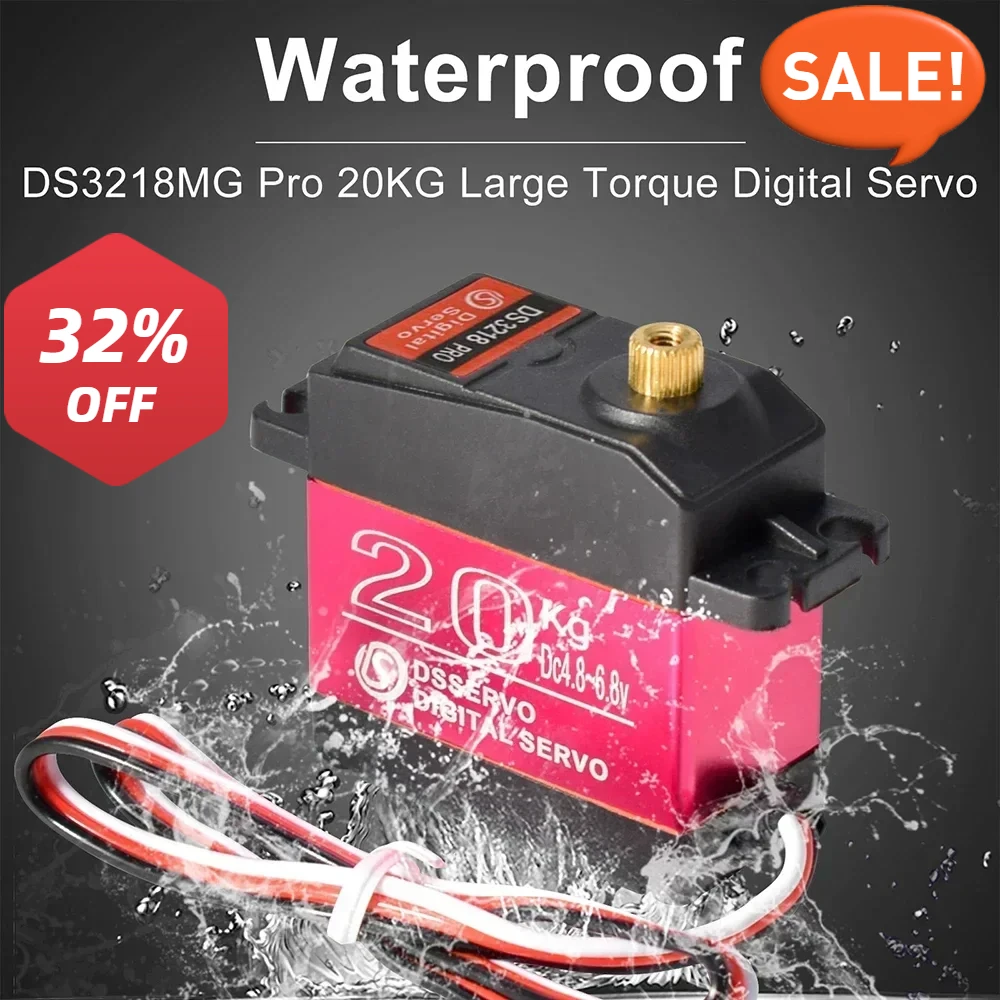 NEW FOR 1/8 1/10 RC Cars Waterproof Servo High Speed DS3218 PRO 20KG 180/270 Degree Digital Servo Baja Servo w/Metal Arm