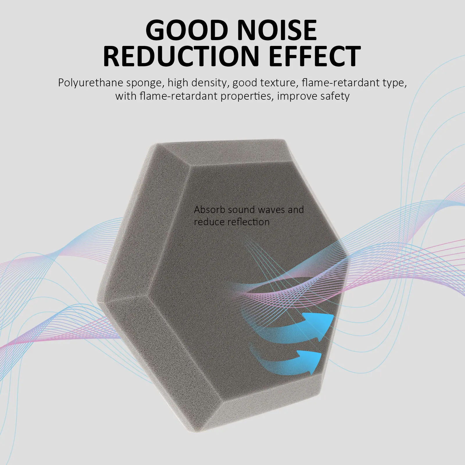 

2Pcs Soundproof Cotton Hexagon Shaped Acoustic Panels for Indoor Use Noise Reduction Wall Mat with Dense Pores Flame Retardant