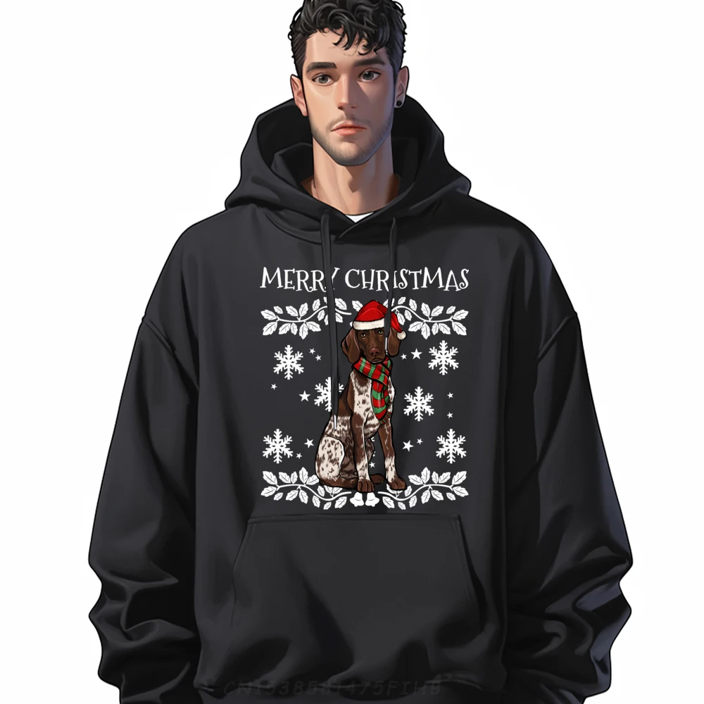 

Merry Christmas Ornament German Shorthaired Pointer Xmas Camisas Basicas Hombre Moderate Elasticity Streetwear Oversized