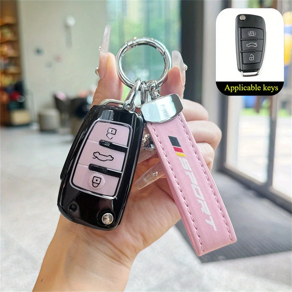 TPU Auto Klappschlüssel Fall Abdeckung Fit für Audi A1 A3 A6 A6L Q2 Q3 Q7 TTS R8 S6 RS3 Keyless Auto Zubehör