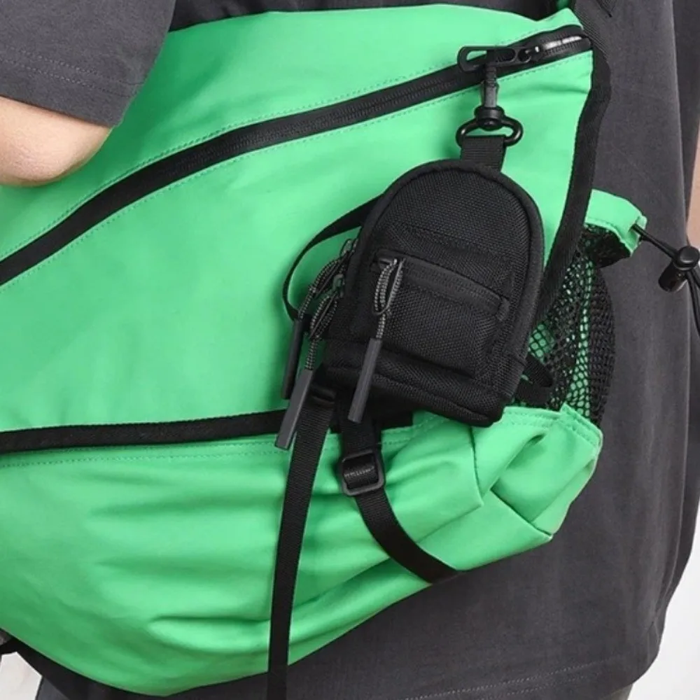 

Fashion Mini Headphone Bag Nylon Outdoor Card Bag with Zipper Hanging Crossbody Bag Personality Purse