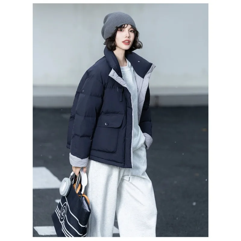 Luxury Design Women's Clothing Patchwork Cotton Padded Coat Winter Warm Puff Jacket Trend Streetwear Long-sleeved Parkas Top