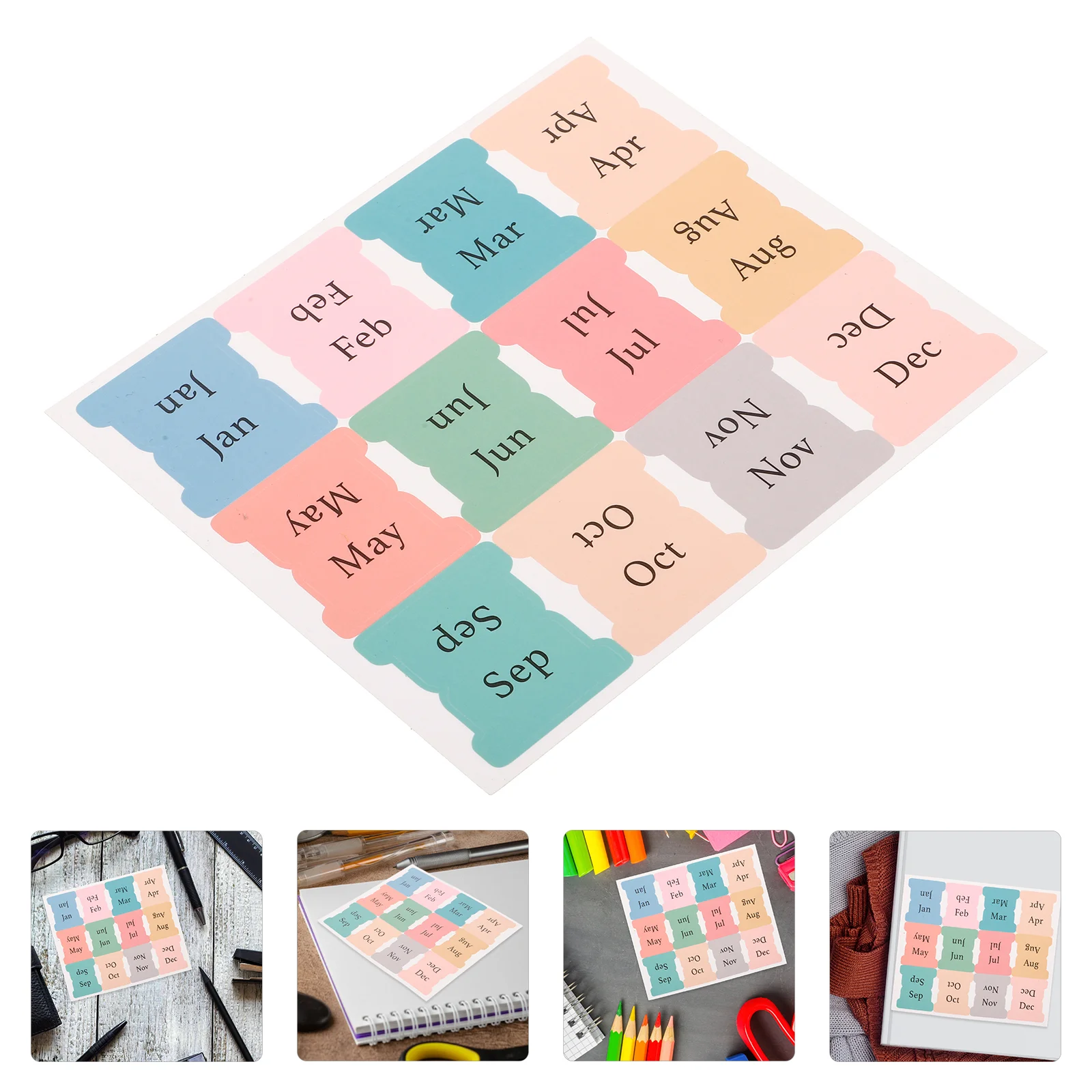 10 แผ่นแบบพกพา Sticky Tabs รายเดือนหนังสือเครื่องหมายแท็บ Sticky Page Markers ขนาดเล็กแท็บดัชนี Decors