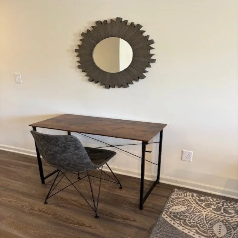 40 Inch Vintage Small Computer Desk With Headphone Hooks For Home Office