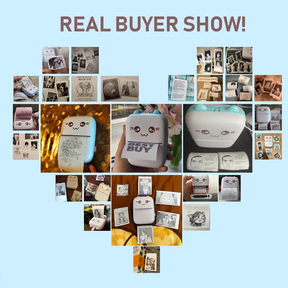 Mini Thermal Printer Wrong Question Printing Tag Bluetooth Printer USB Cable Portable Wireless Bluetooth 200dpi Label Photo Memo