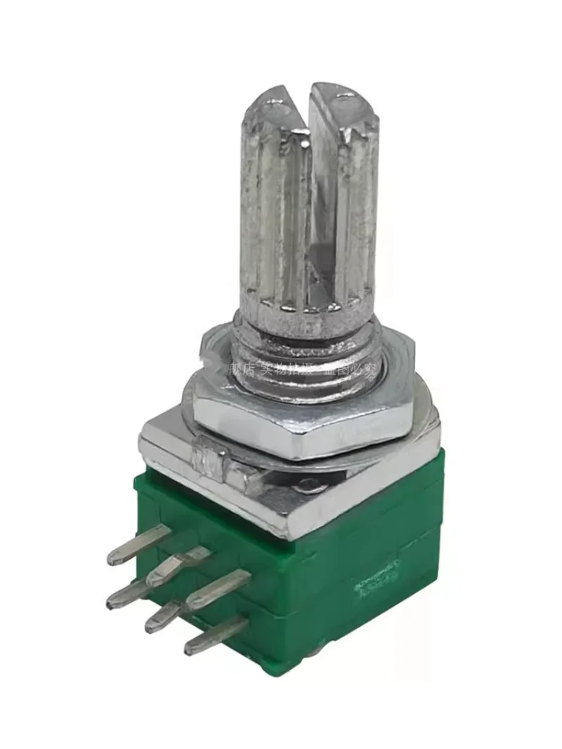 1pcs，Double-layer single-loop rotary potentiometer，RK097，6Pin，B1K 5K 10K 20K 50K 100K 500K，Axis length 15mm, axis diameter 6mm，