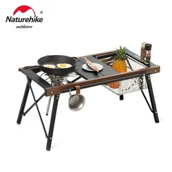 Naturehike Ultralight Camping IGT Table Outdoor Portable Folding Table Grill Table Picnic Backpacking Fishing Stove Black Tools