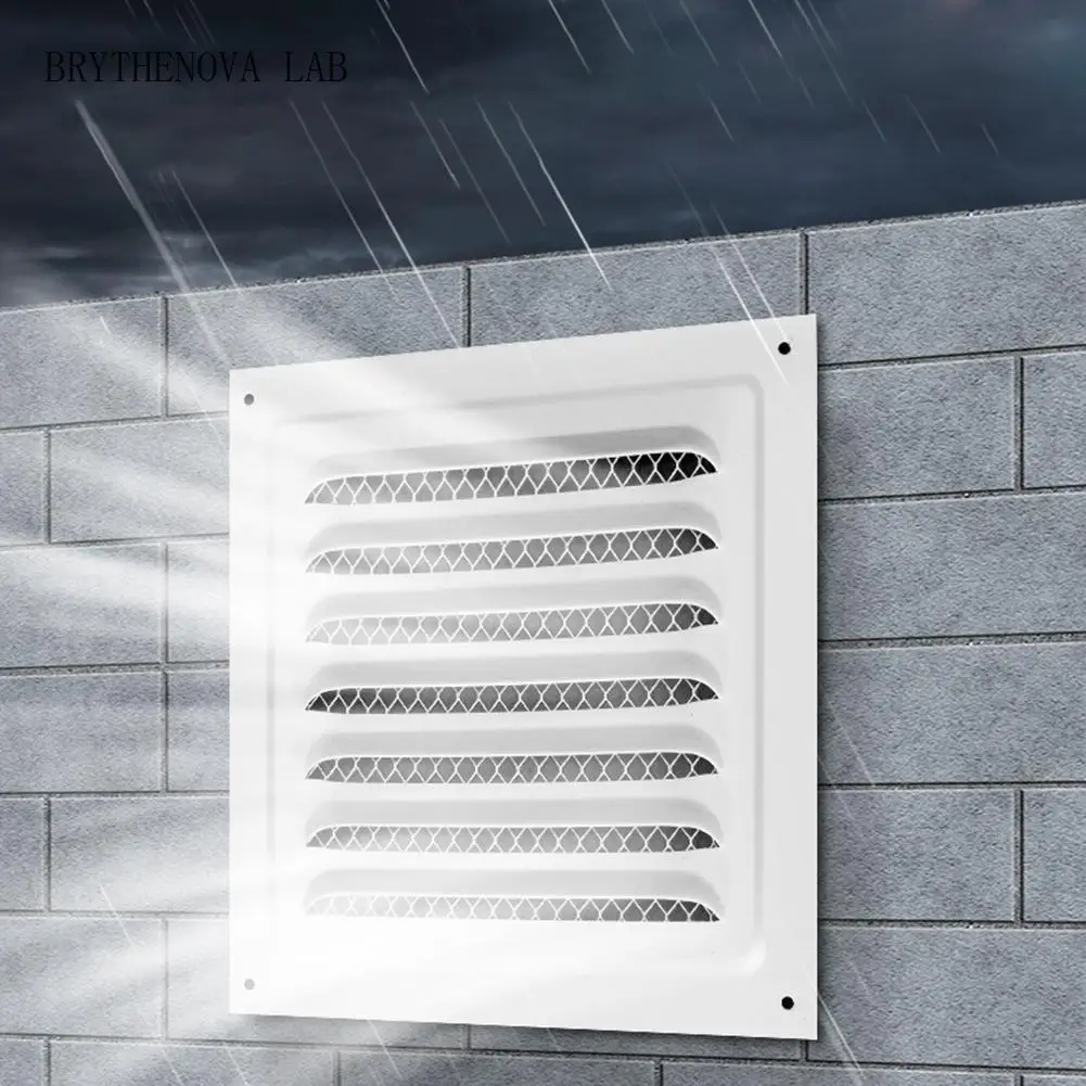 100-400mm Aluminum Alloy Vent Covers Square Soffit Ventilation Grille Louver Cover Built-in Insect Screen for Bathroom Kitchen