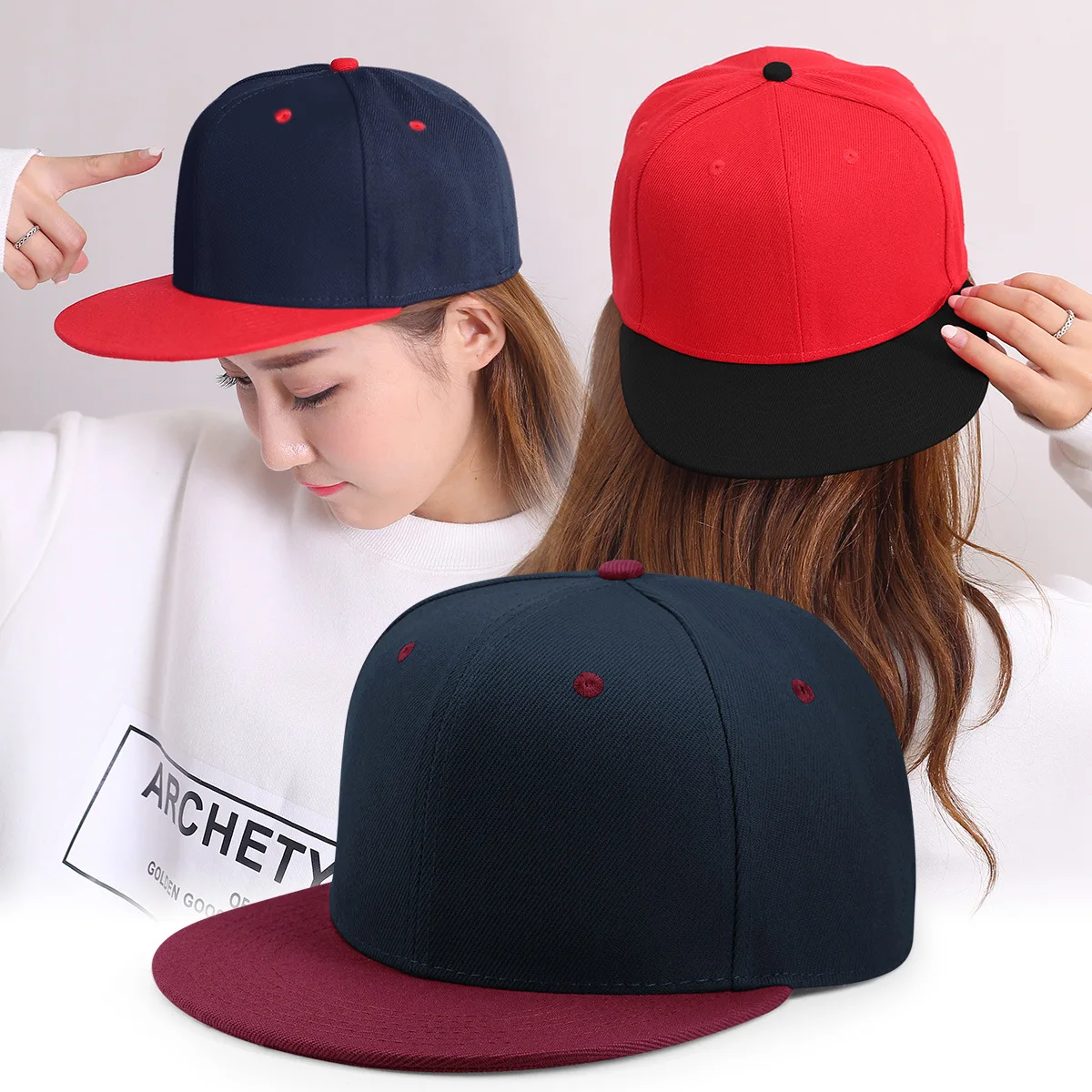 custom logo Hip Hop Flat Brim Hat Embroidery or Print Baseball Cap For Women And Men Snapback Caps Outdoor Sport Sun Cap