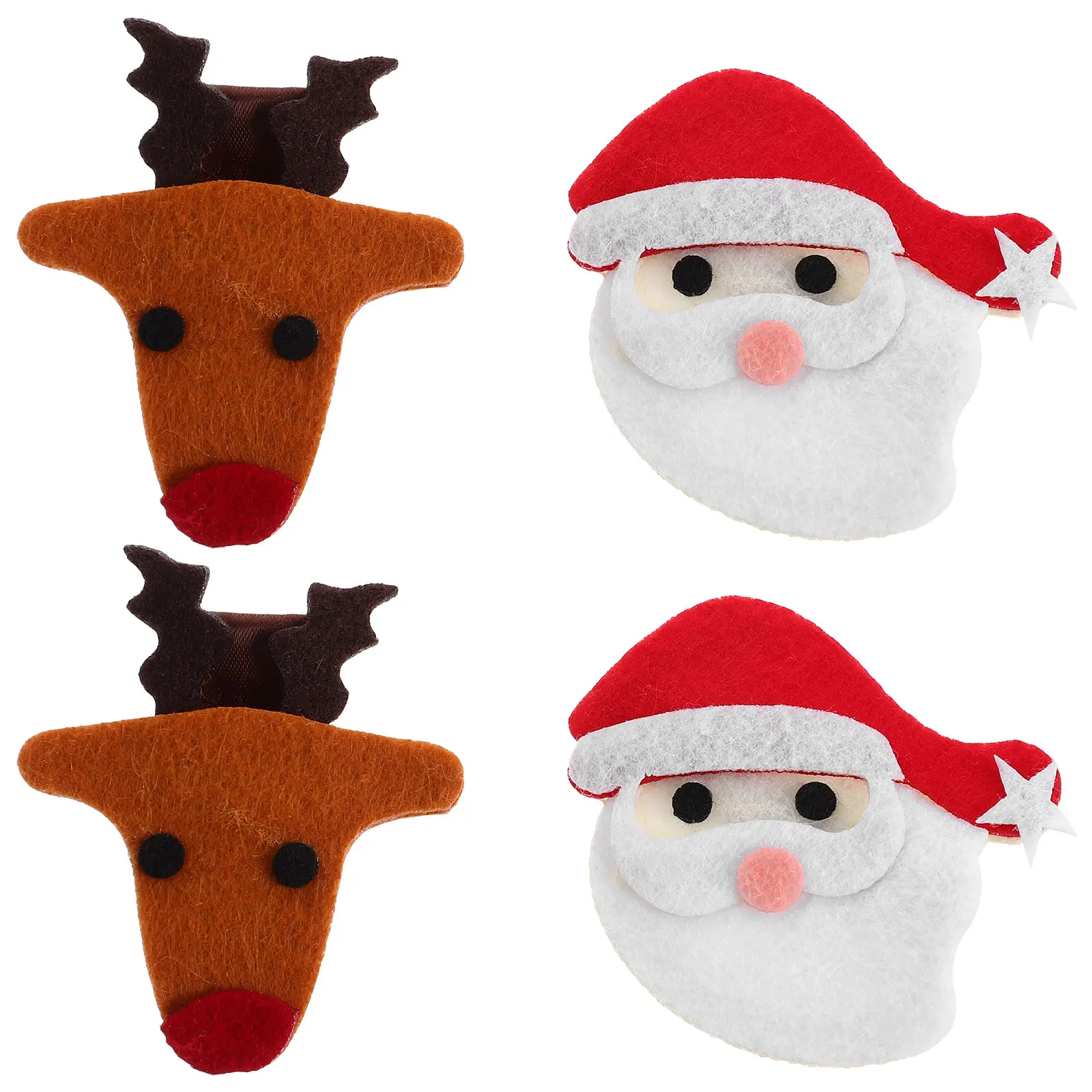 4 個クリスマスヘアクリップ素敵なクリスマスバレッタパーティーヘアアクセサリークリスマス頭飾り装飾クリスマス帽子