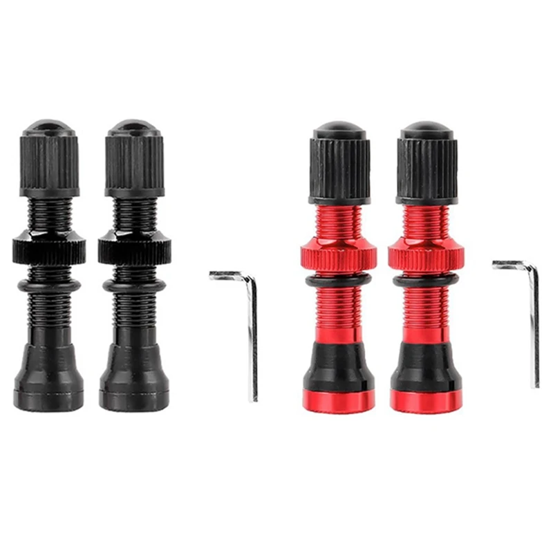 Top Deals 2PCS Bicycle Schrader A/V Valves 40Mm CNC Machined Anodized Nipple For MTB Road Bike Tubeless Rims
