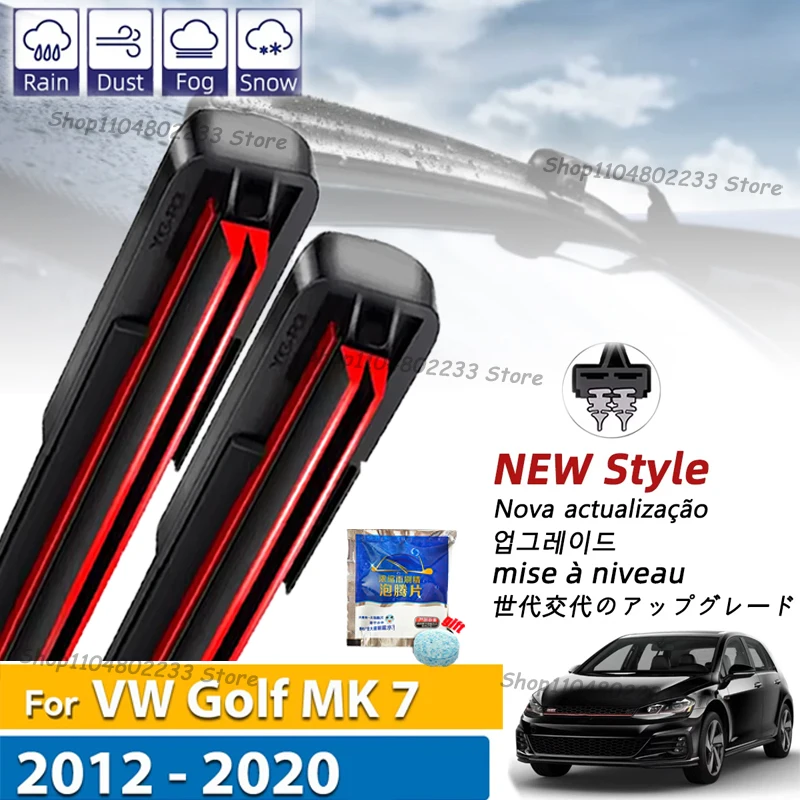 

LHD Front & Rear Wiper Blades Set For VW Golf MK 7 2012 - 2020 Windshield Windscreen Window Brushes Wiper Rubber Refill