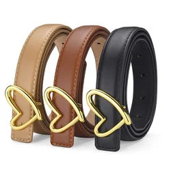 1pcs Women's Belt Fashionable Heart-Shaped Buckle Belt High-End Pu Leather Thin Belt Casual Versatile Trend Jeans Ladies Belt
