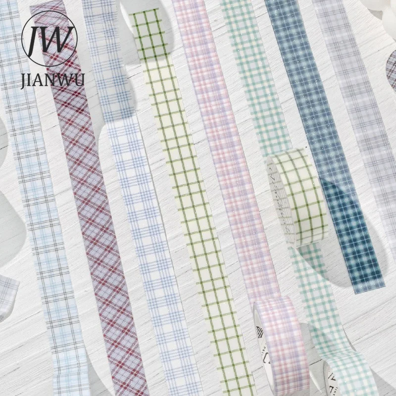 fita-adesiva-decorativa-jianwu-15mm-300cm-vintage-colorida-xadrez-para-scrapbooking-colagem-e-diario-criativo-diy