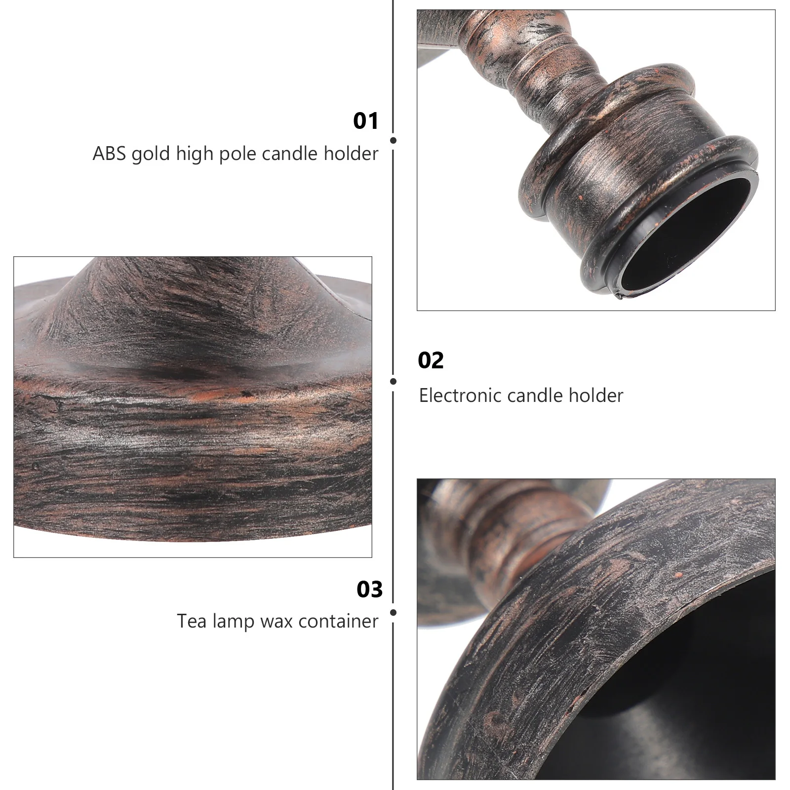 

6pcs Electronic Holder Abs Candlestick Desktop Decorative Stand For Home Party Festival Decoration Candleholders Crafts