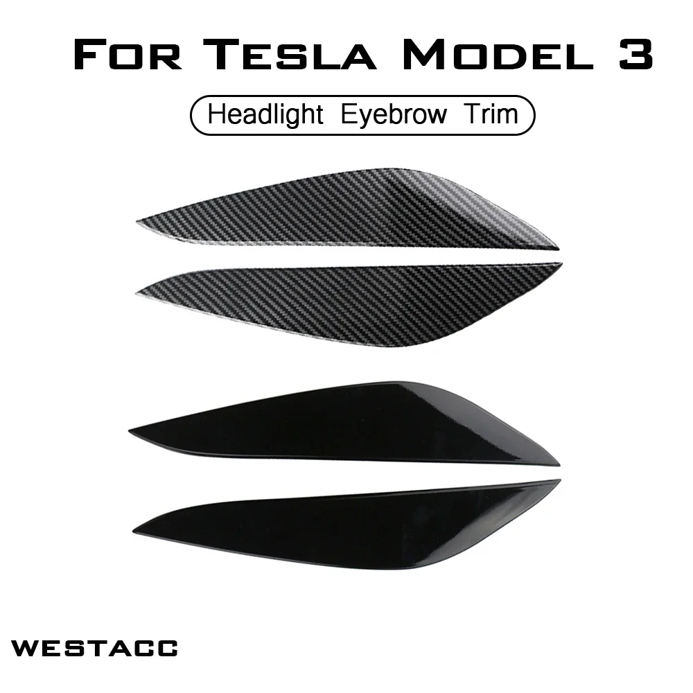 2 szt. reflektor samochodowy przednia lampa naklejka na brwi dekoracja powieki tapicerka dla Tesla Model 3 2016 - 2021 akcesoria do stylizacji