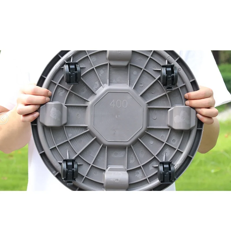 Verdicktes bewegliches Tablett mit Rolle, rundes Chassis, Topf, wasserbeweglicher Topflappen, Universalrad