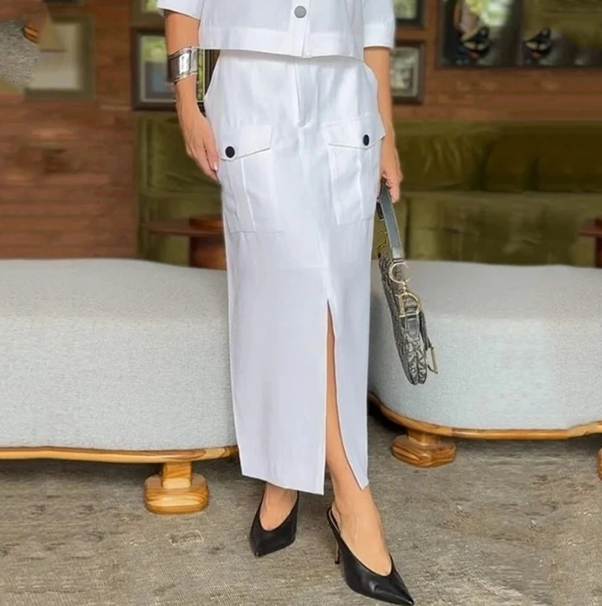 Women's Casual Short Sleeve Lapel Set - close-up view