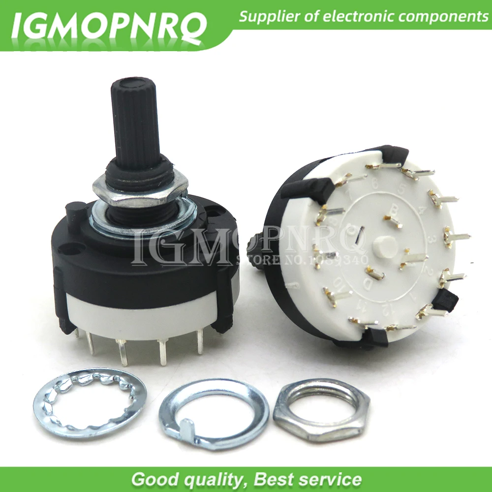 RS16 RS26 Selectable Band Rotary Channel Selector Switch Single Deck Rotary Switch Band Selector 1P12T 2P6T 3P4T 4P3T