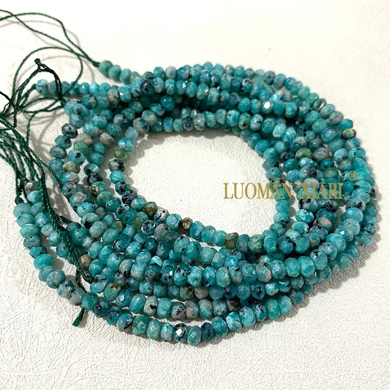3x4MM Faceted Abacus Natural Stone Imitate Turquoise Wheels Loose Spacer Beads for Jewelry Making Diy Bracelet  Accessories 15\'\'