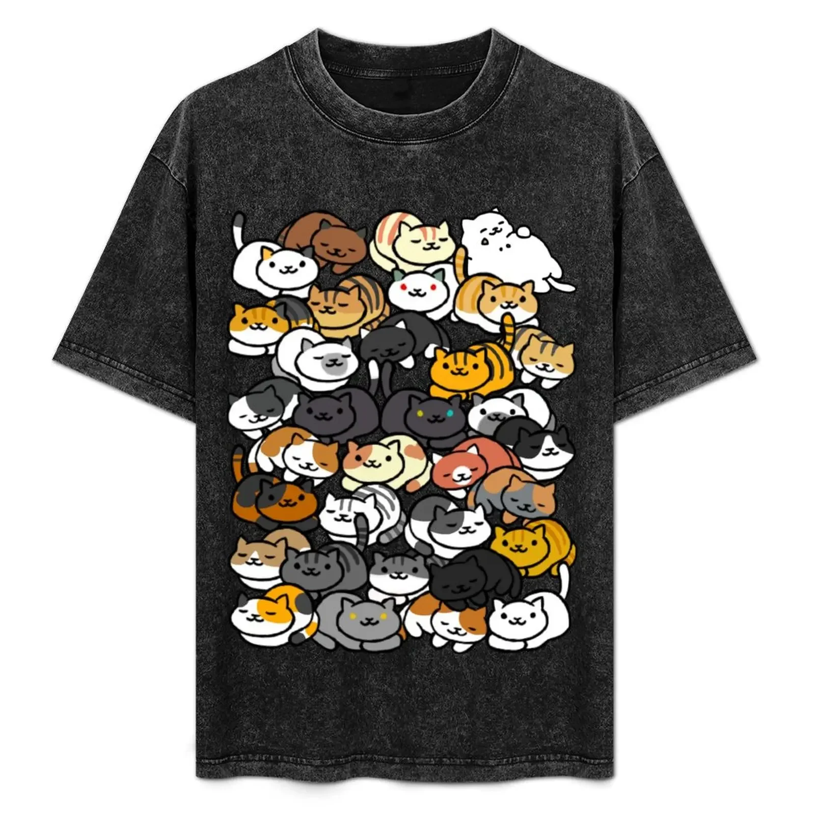 

Neko Atsume Sleepy Kitties T-Shirt man t shirts graphic man t shirt graphic T-Shirt