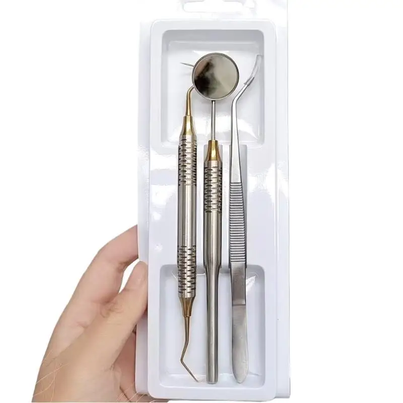 Premium Stainless Steel Dental Mouth Mirror And Probe Set For Professional Teeth Cleaning And Oral Health Inspection