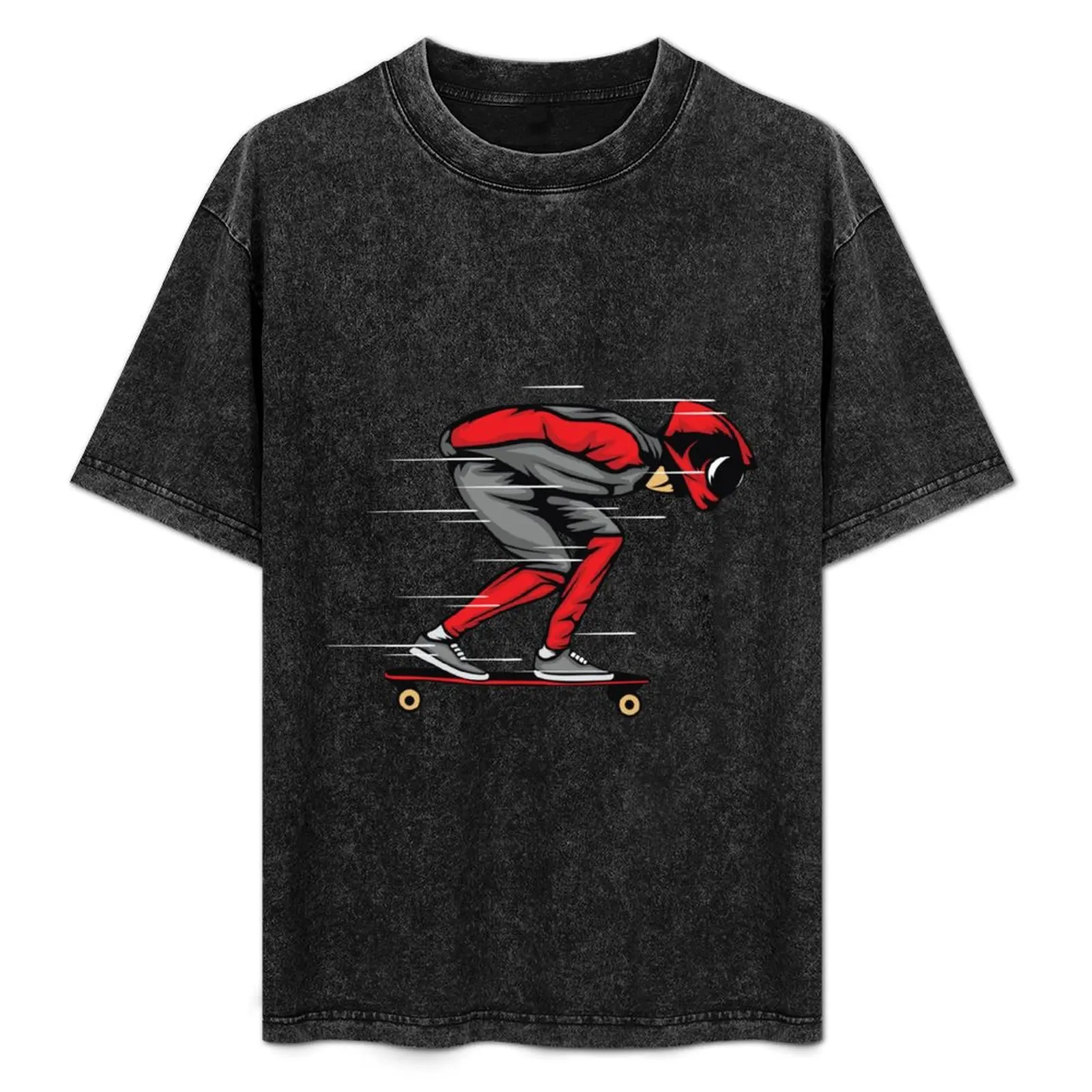 

Longboard downhill race skateboard rider T-Shirt Basic Plain Short Sleeve Crew Neck Tee