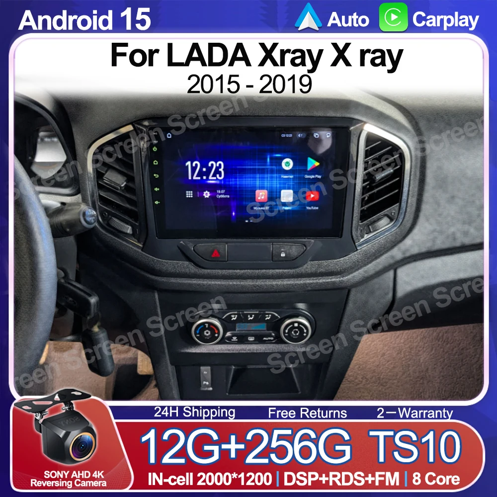 Android 15 For LADA Xray X ray 2015 - 2019 Car Radio Multimedia Video Player Bluetooth Mirror Link Touch Screen RDS WIFI 5G DSP