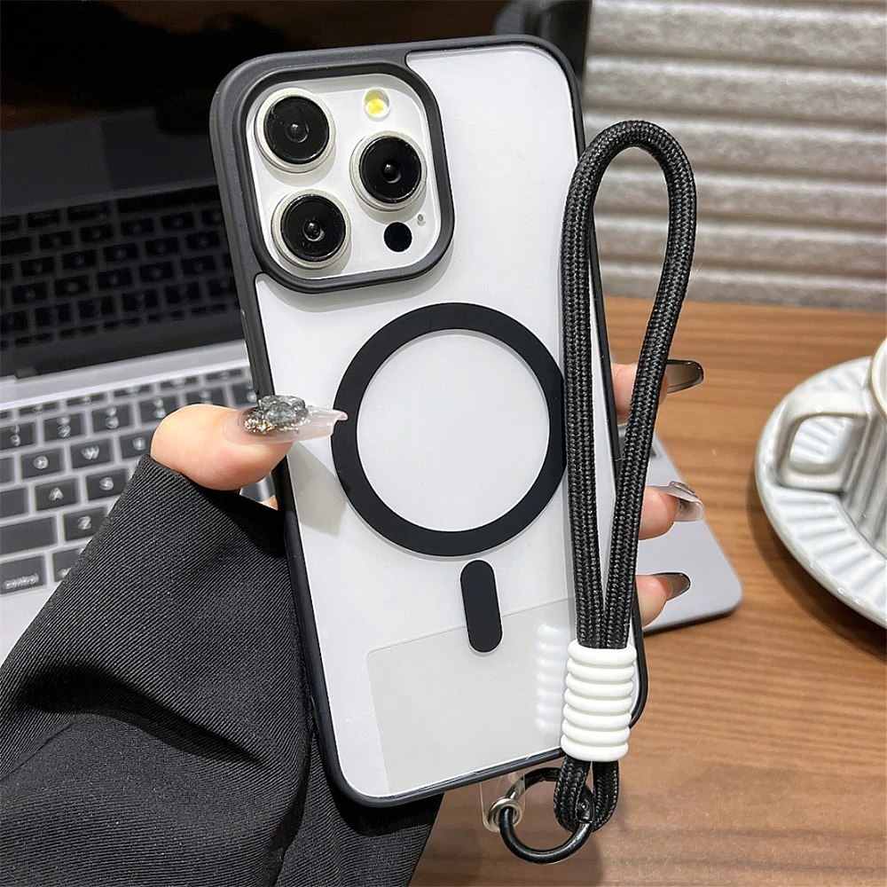 Luxury Magnetic Wireless Charge For Magsafe Case For iPhone 17 Pro Max 16 15 13 12 11 14 Pro Shockproof Bumper Transparent Cover view 2