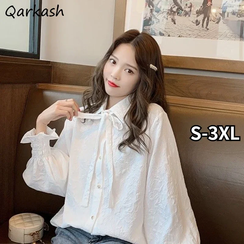 Spring Shirts Women S-3XL White French Style Romantic Fashion Simple Tops Clothes Female Elegant Design Stylish Popular Pure New