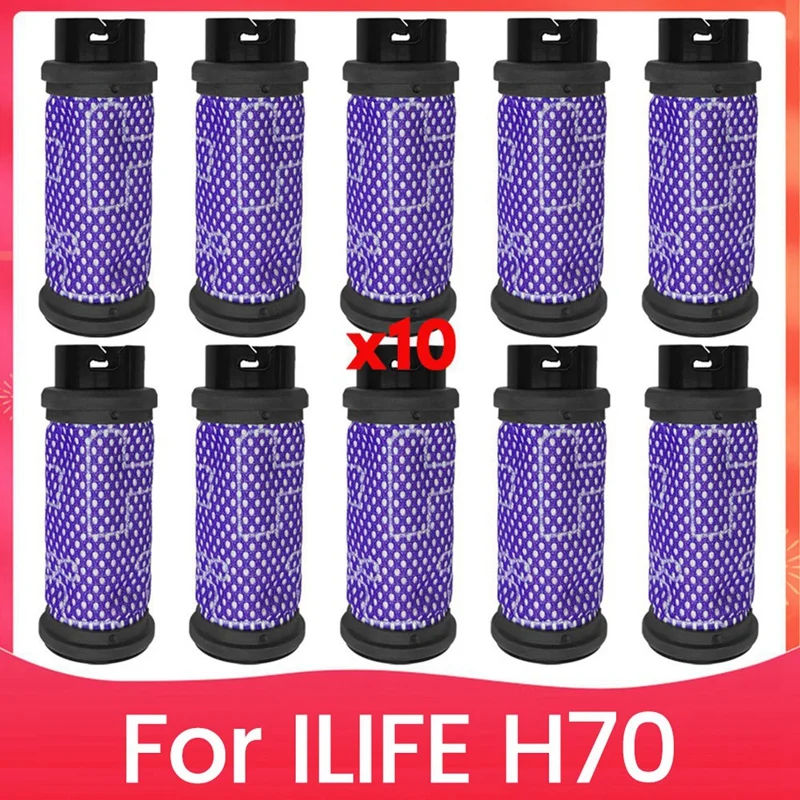 Ilife-掃除機フィルター,交換部品,h70掃除機アクセサリー,10個