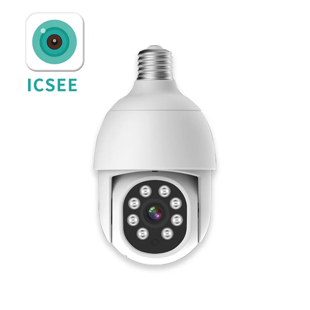 

4MP iCsee APP E27 Lamp Head Socket Full Color IP Camera AI Huamanoid Motion Detection Home Security CCTV Baby Monitor