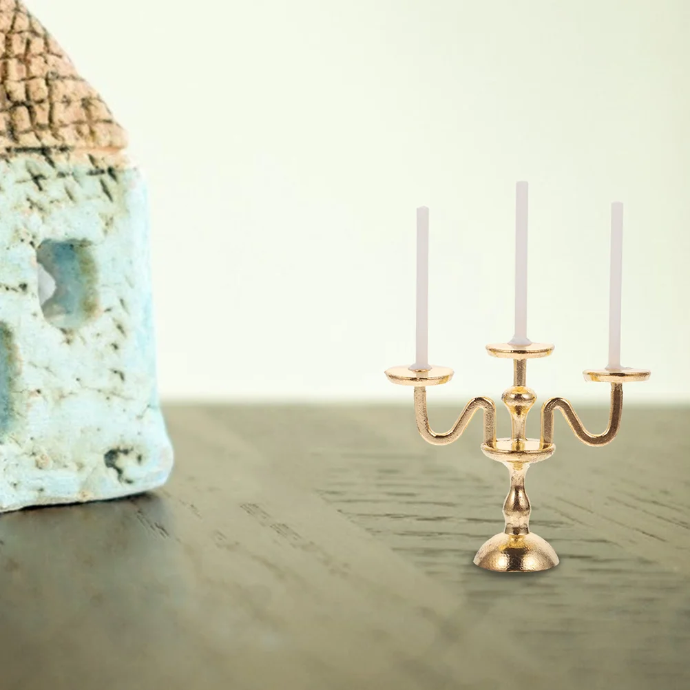 Lampada Cibo Giocattolo Modello Casa delle bambole Portacandele Ornamenti in miniatura Candelieri Decorazione retrò