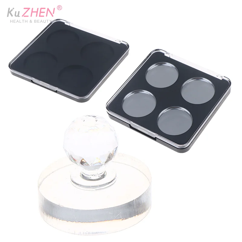 

Пустая 4-сетка, магнитная палитра для макияжа, пустая коробка для хранения косметики, тени для век, цвет губ, пудра, румяна, хайлайтер