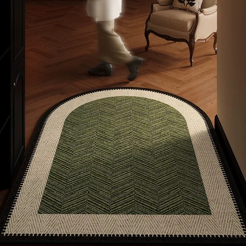 Entrance Doormat Non-slip Stain-resistant Waterless Simple Striped Porch Carpet Welcome Rug American Style Home Decoration Rugs