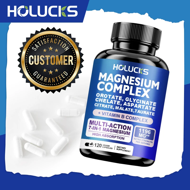 Buy 1 Get 1 Free! Magnesium Complex Supplement, with Vitamin B6 & Vitamin C, for Sleep, Stress Relief & Muscle, Strong Nerves