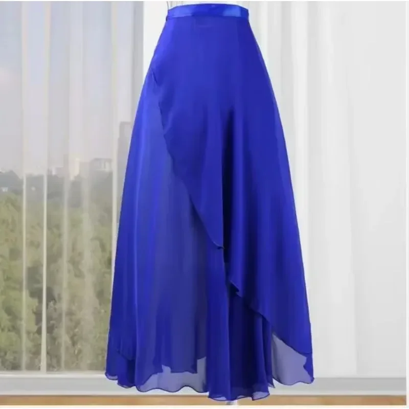 1pcs/lot Adults Long Chiffon Ballet Skirts Women Soft Ballet Dress Black Navy Pink White Ballet Dance Costumes