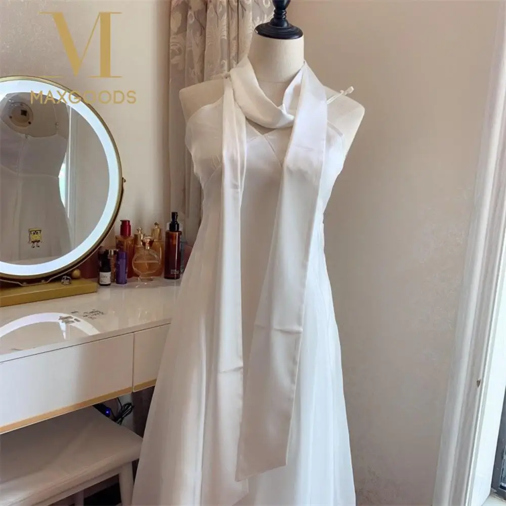 

Модный атласный шелковый шарф, шейный платок, длинный широкий однотонный ободок для волос, мягкий модный аксессуар, поясной ремень