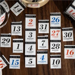 Mr. Paper, Date Number Stickers DIY Scrapbook Decorative Materials Adhesive Tape Stickers, 365 Days