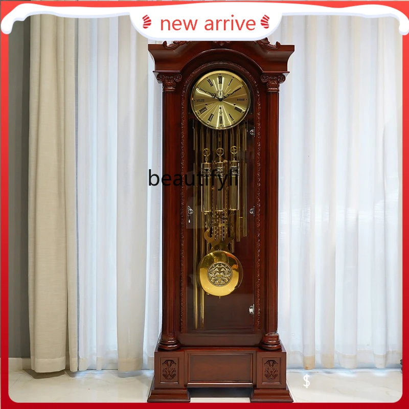 

F132German Hermle Mechanical Floor Clock Villa Vertical Living Room Clock Retro American Pendulum Clock