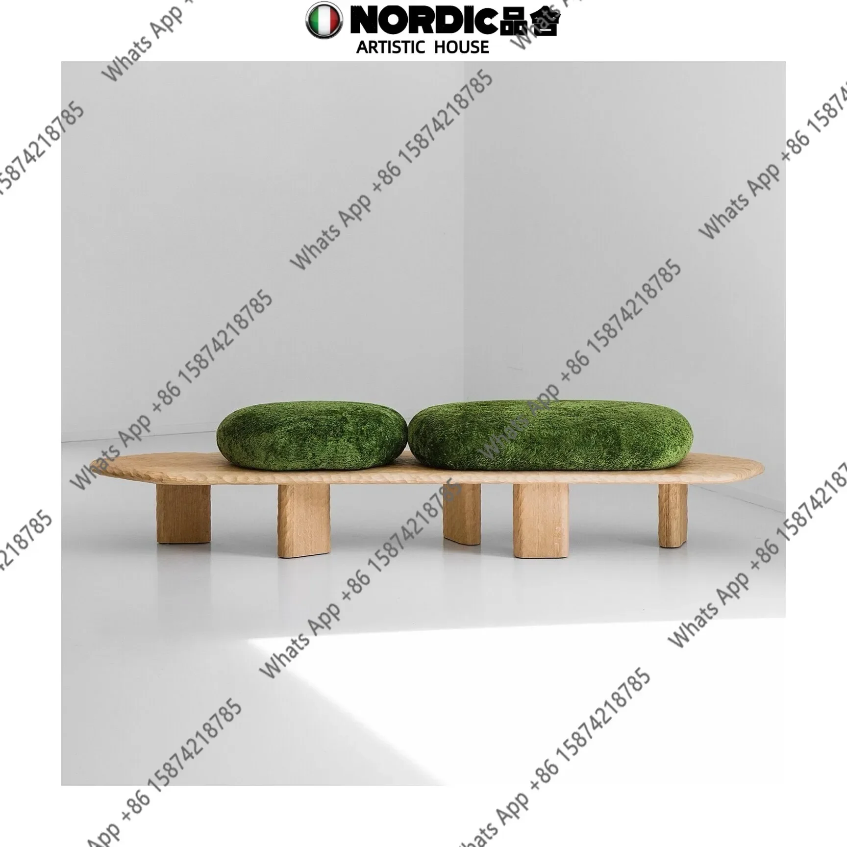 25 Medieval Style Designer Solid Wood Leisure Bench Wabi-sandy Style Retro Hammer Pattern Bench American Simplicity