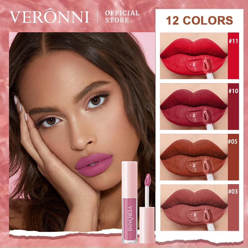 1pcs Waterproof Matte Velvet Lip Glaze Moisturizing Long Lasting Non-stick Cup Not Easy To Fade Lip Gloss Liquid Lipstick Makeup