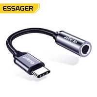 Essager Type c to 3.5mm Jack Headphone Adapter USB C to 3.5 mm Audio Aux Cable For Huawei P30 P20 Pro Xiaomi Mi 9 8 Oneplus 7 7t