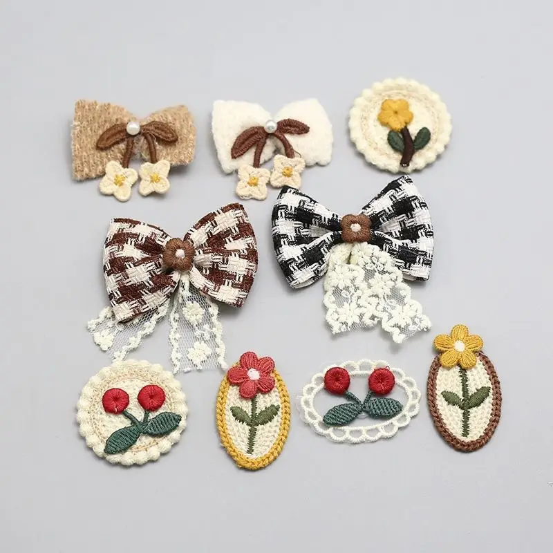 Knitted small flower cloth sticker embroidery chapter small patch DIY cloth sticker embroidery piece decorative accessories
