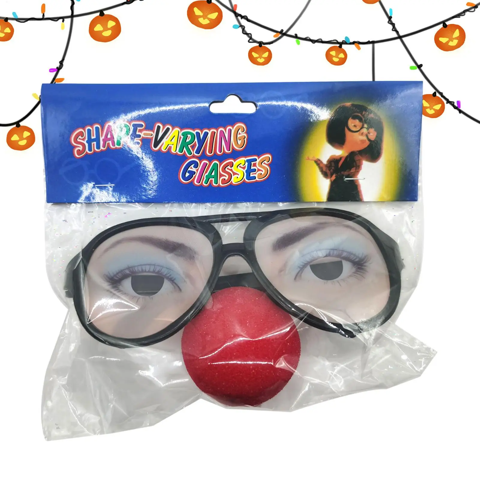 Scherzo Travestimento Occhiali Occhiali maschili e femminili per scherzi Aspetto unico Feste Accessorio per riunione di famiglia Halloween