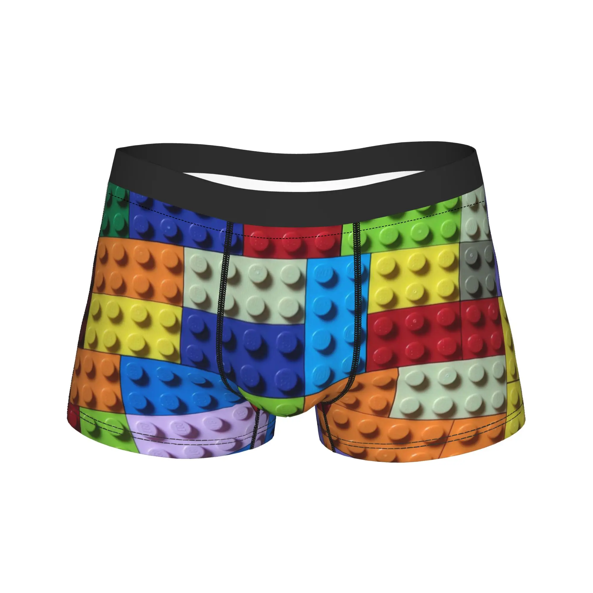 Colorful Building Brick Pattern Underwear Legos Texture Males Panties Custom Comfortable Boxershorts High Quality Shorts Briefs